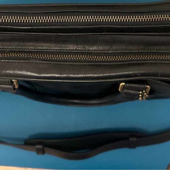 NWT Unisex Coach Black Leather Laptop/Briefcase/Computer BAG - Picture 3 of 12